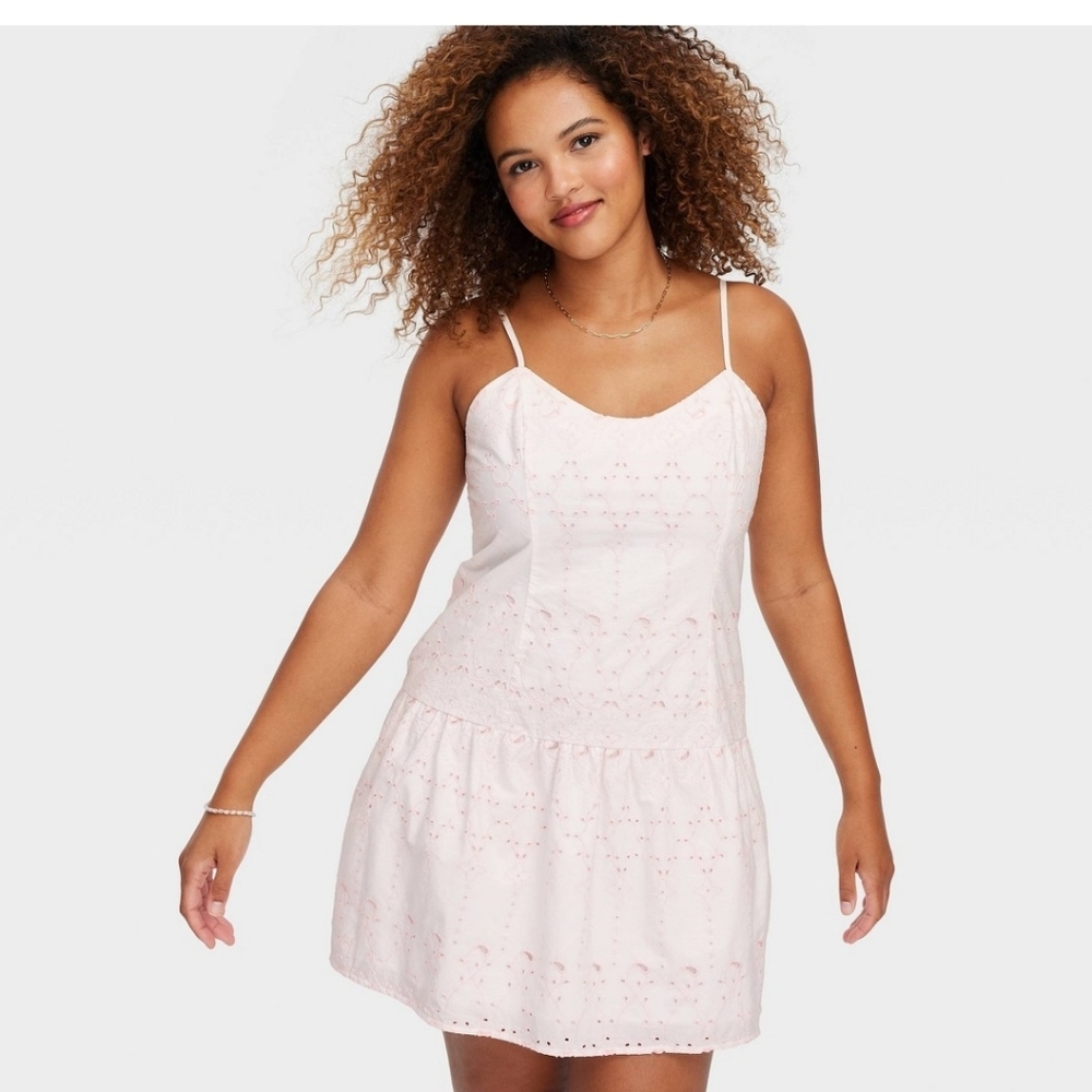 Roller Rabbit x Target Mini Dress Eyelet Spaghetti Strap Mini Dress - Light Pink